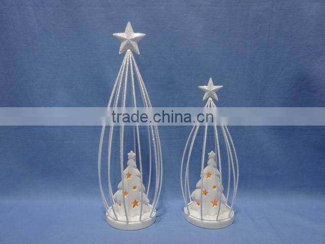 owl decorations Porcelain with iron XMAS decorations