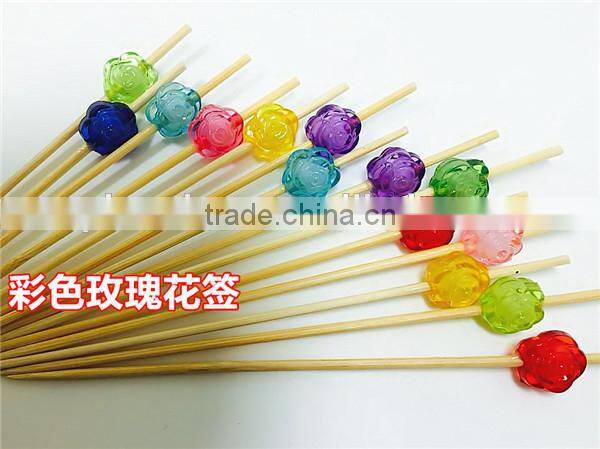 ZHUPING wooden ball beaded bamboo toothpicks fruit pick