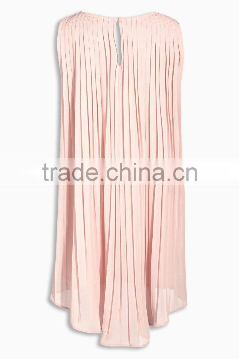 Pink Little Girls Beaded Pleated Back Party Dress HSD8134