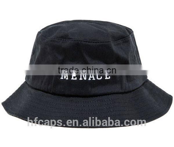 2015 New Design OEM 100% Cotton Black Bucket Hat