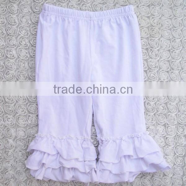 Solid Color Girls Icing Cotton Pants Icing Three Ruffle Leggings For Girls Wholesale Baby Kids Icing Ruffle Long Pants