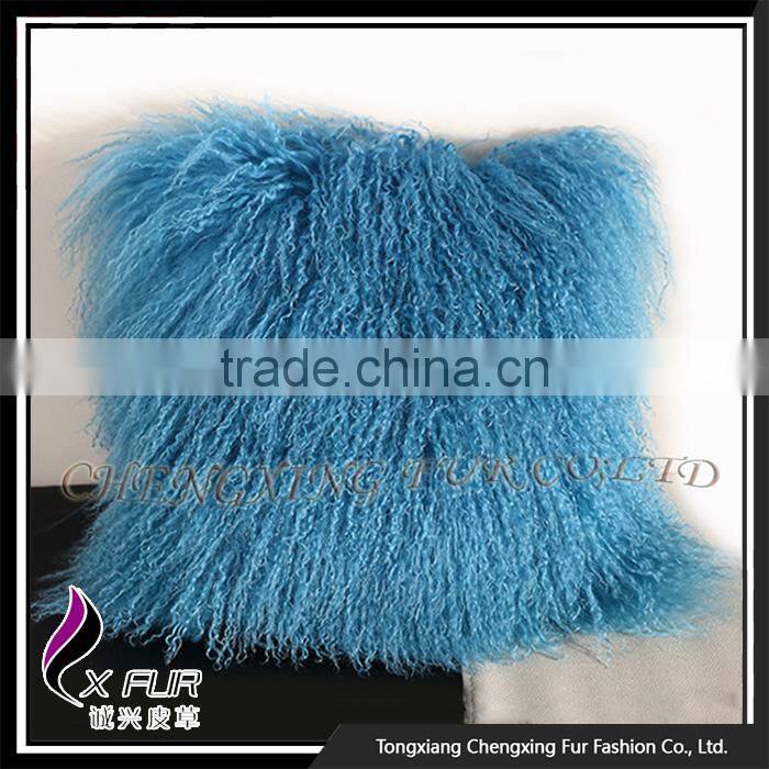 CX-D-04E Cheap Mongolian Lamb Fur Pillow Cushion Cover