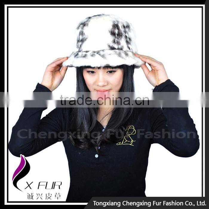 CX-C-173B Alibaba Custom Wholesale Lady Cap Mink Fur Women Bucket Hat