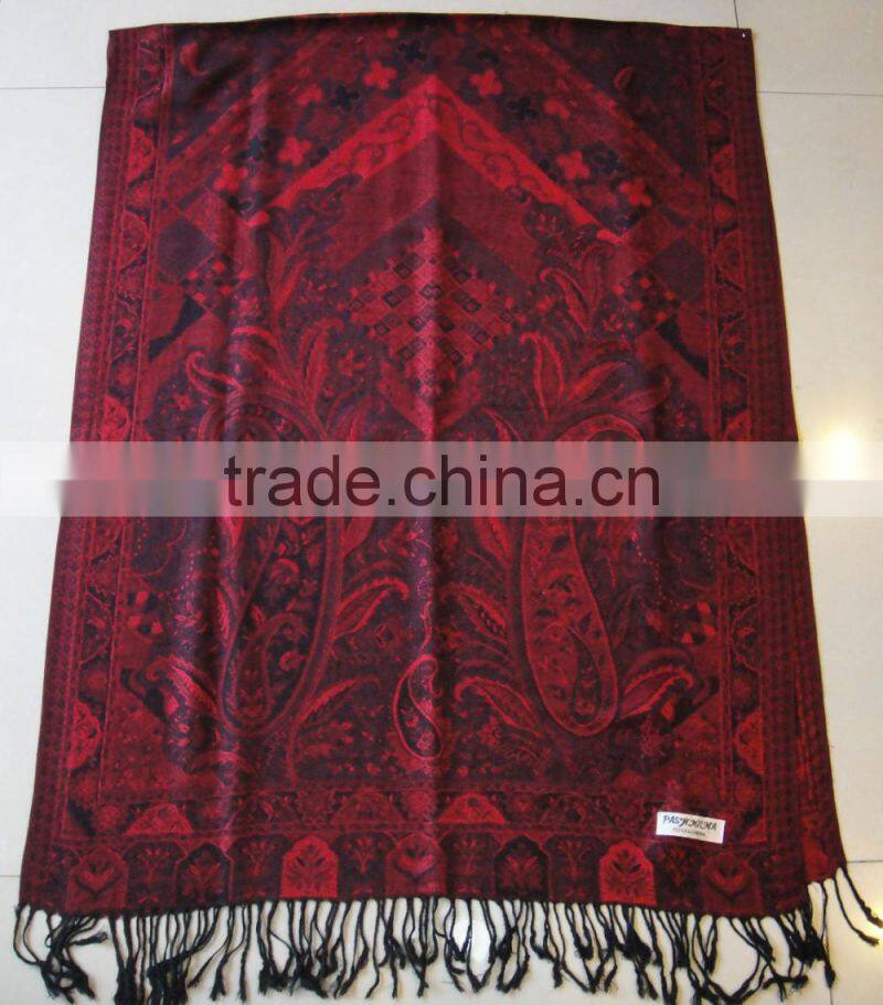 Fashion top sold wholesale factory rayon jacquard scarf for ladies