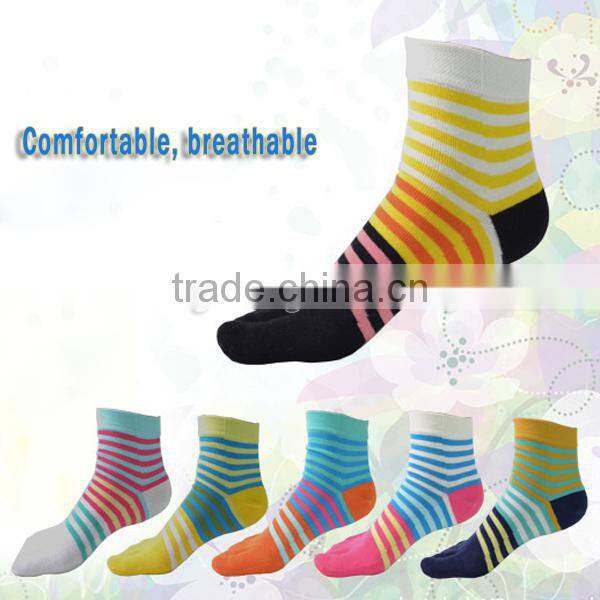 Ms stripe five fingers ankle socks