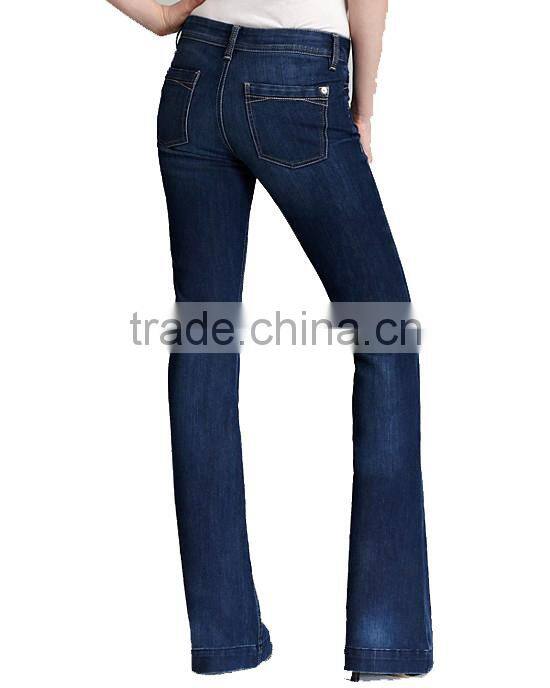 New arrival lady's sexy washed boot cut jeans