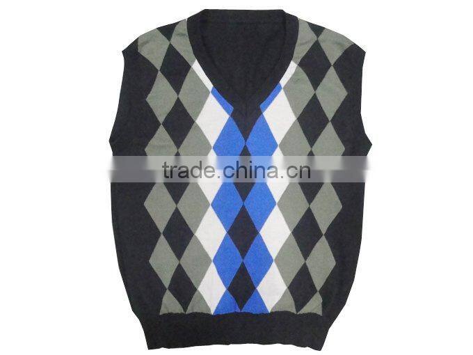 Men's jacquard (12GG) fashion cotton sweater