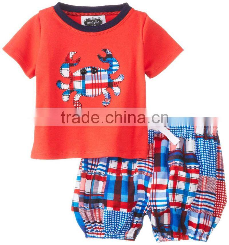 S16049A summer child clothing set boys sleepwear