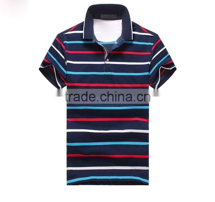 Custom 2016 latest fashion short sleeve contrast collar mens polo collar t shirt
