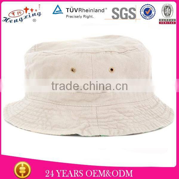 Cotton camo twill bucket hat with wide/short brim customer design logo embroidery