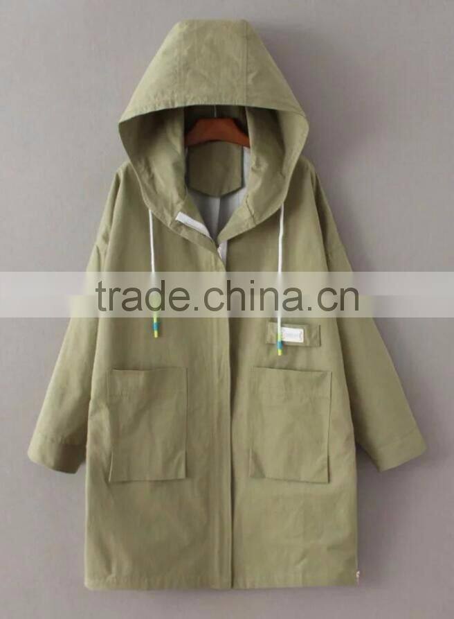 Runwaylover EY1059C Hot Sale 2017 Ladies Fashion Trench Coats With Hood