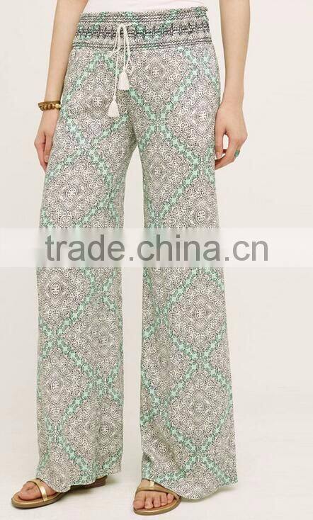 EY0599P New Style 2017 Ladies High Waist Printed Loose wide-legged pants