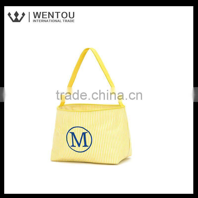 Wholesale Monogrammed candy Stripe Easter bucket