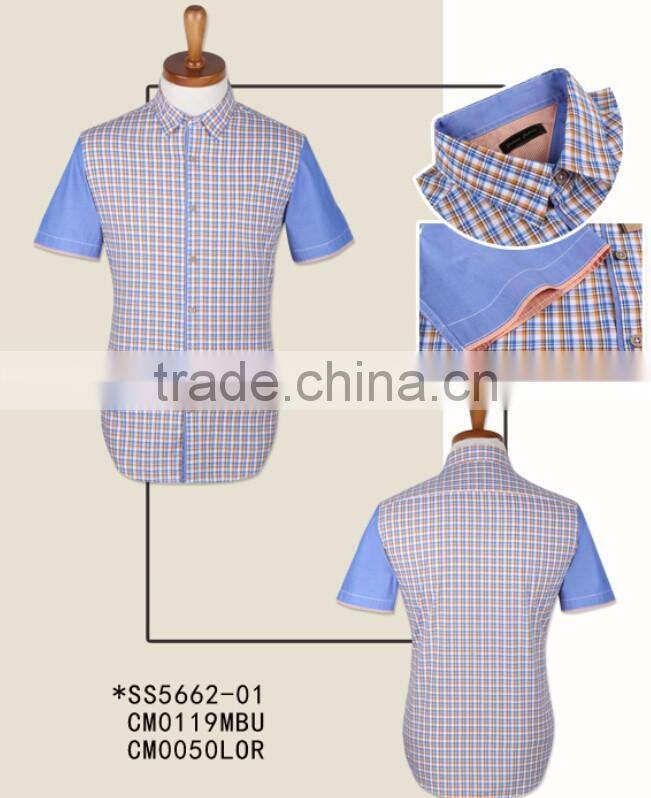 100% cotton checked slim fit summer shirts for men