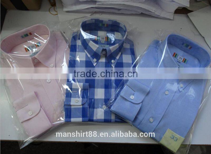 100% organic cotton pink oxford button down collar long sleeve men's dress shirt