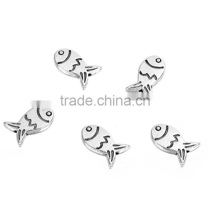 Zinc Based Alloy Spacer Beads Fish Animal Antique Silver