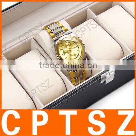 Beautifully six windows standard edition leather watch display box storage box watch box watch