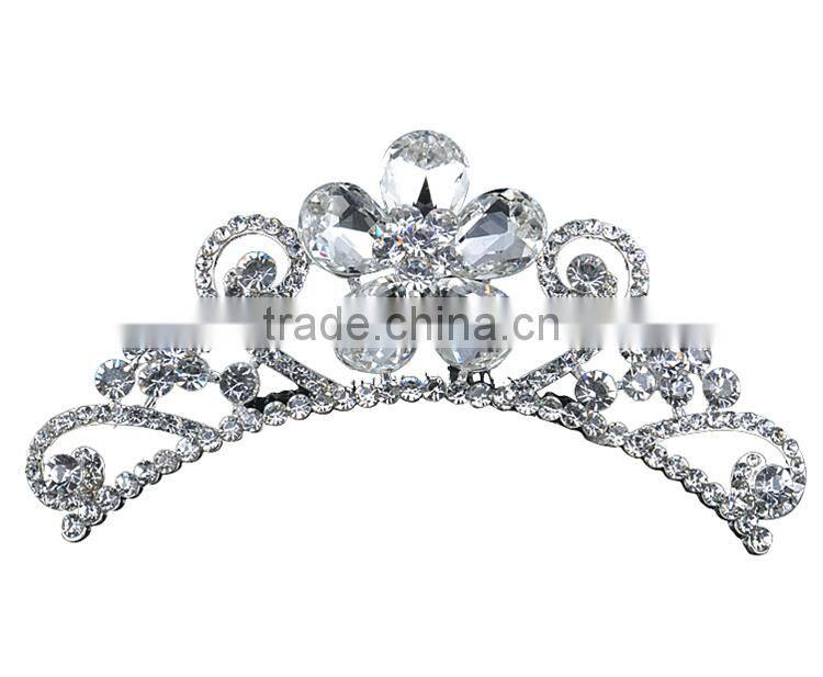 Flowers Rhinestones Headband Crown Hair Combs Bridal Hair Accessories