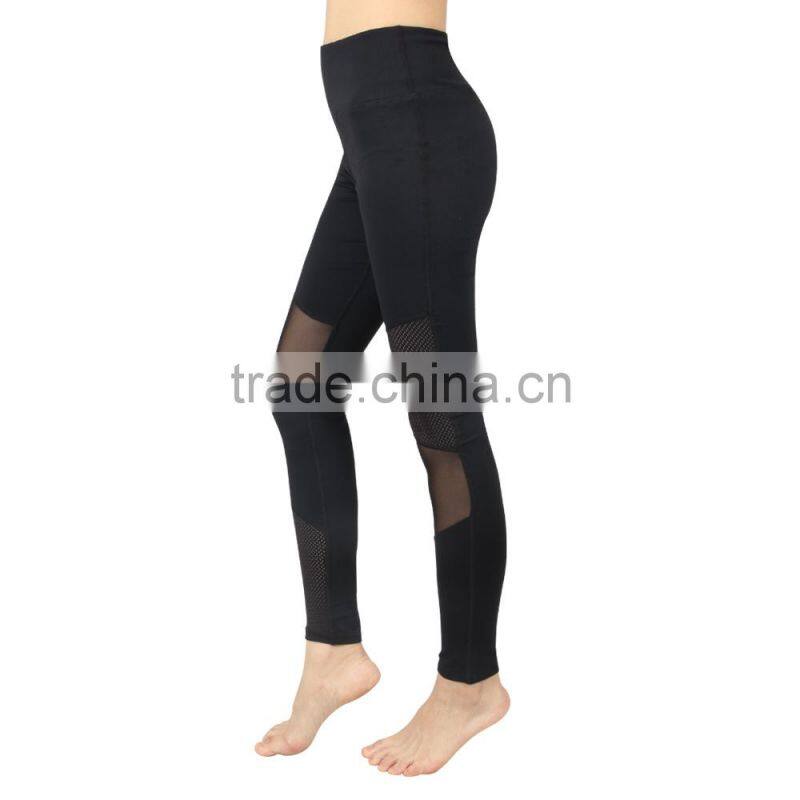 Women Yoga Pants Hollow Out Net Yarn Splicing Yoga for Running Sport Pants
