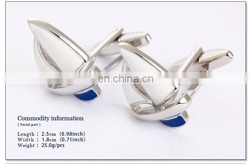 Sailing Ship Cuff link Silver Shirt Designer Cufflinks Men