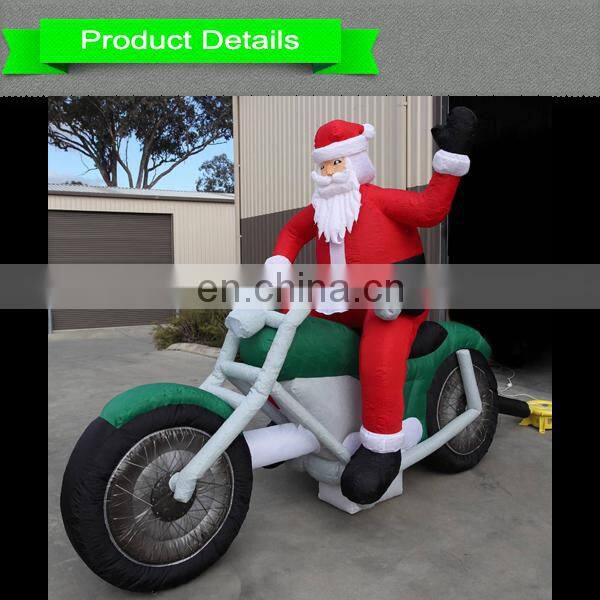 inflatable christmas santa clause on a motorcycle for sale
