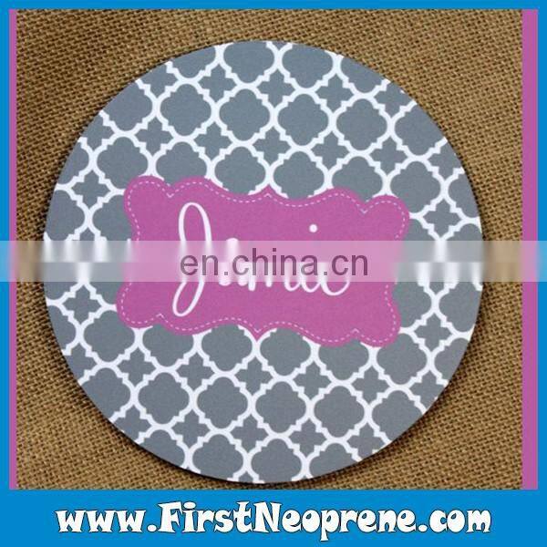 Football Round Shape Customized Name Business Gift Neoprene Coaster