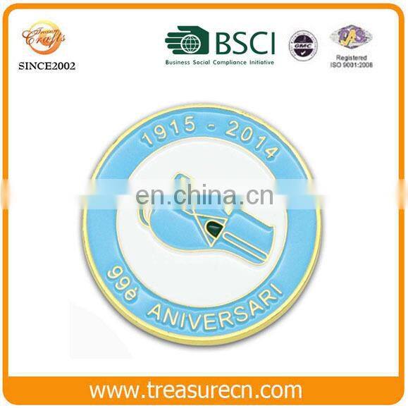 Wholesale metal coin custom logo double sides antique challenge coin with gold plated