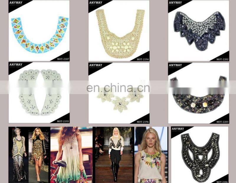 New design Large neckline patch Floral cotton Crochet Necklace Collar Applique for Crafts