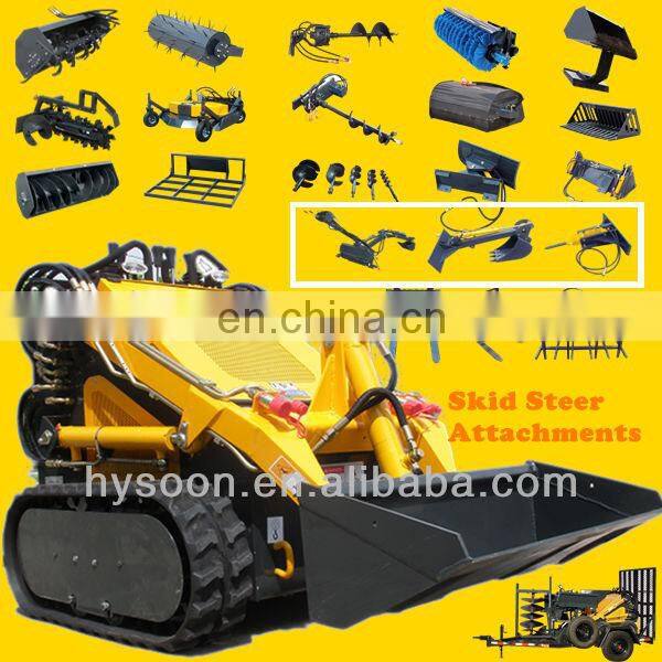 HYSOON Diesel Mini Skid Steer Loader with 4 in 1 bucket for farm