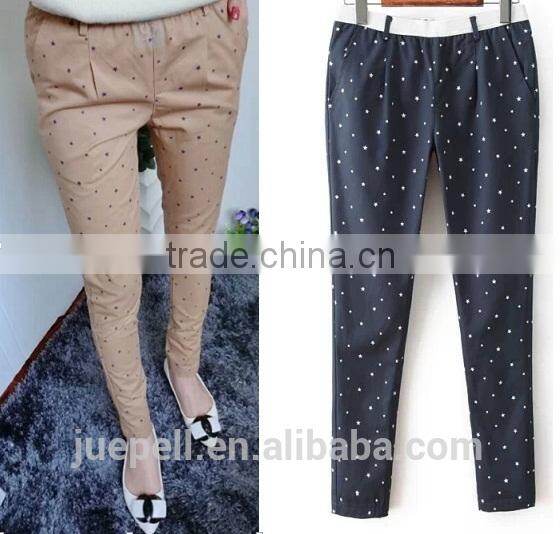 OEM guangzhou clothing 2015 new fashion dot print long skinny jeans pants