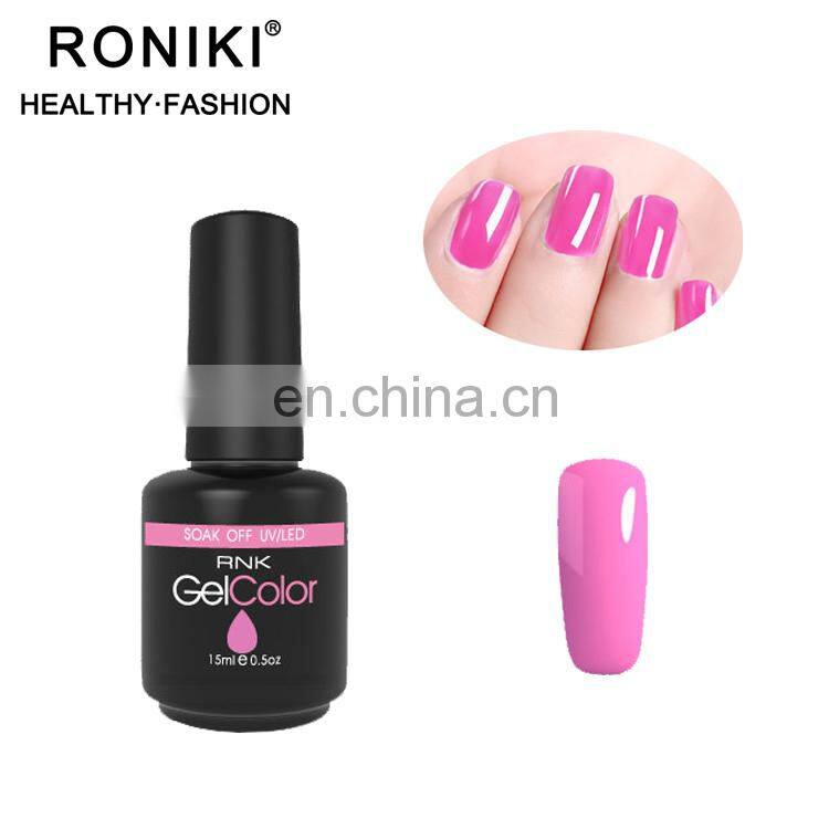 RONIKI High gloss long lasting OEM 7.3ml black bottle Soak Off UV gel nail gel