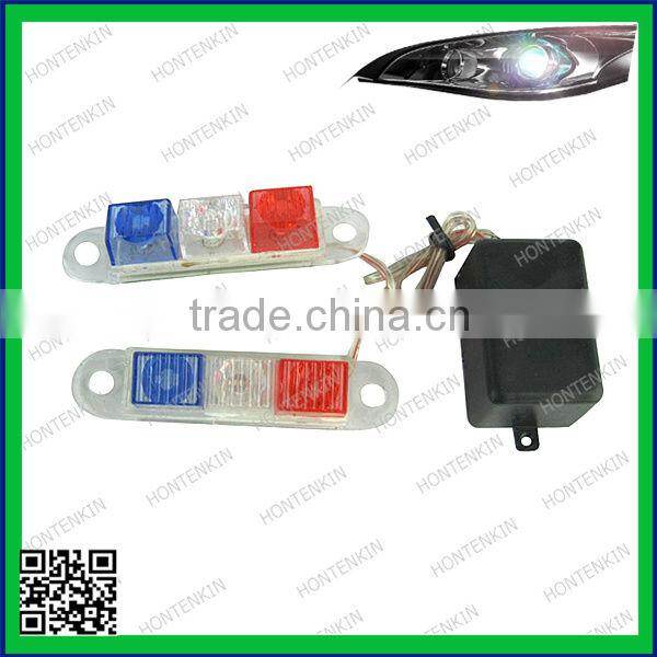 12V 12 x 2LED DIY Bule White Red Flashing Tail Lights Warning Light Emergency Lamp /rectangle