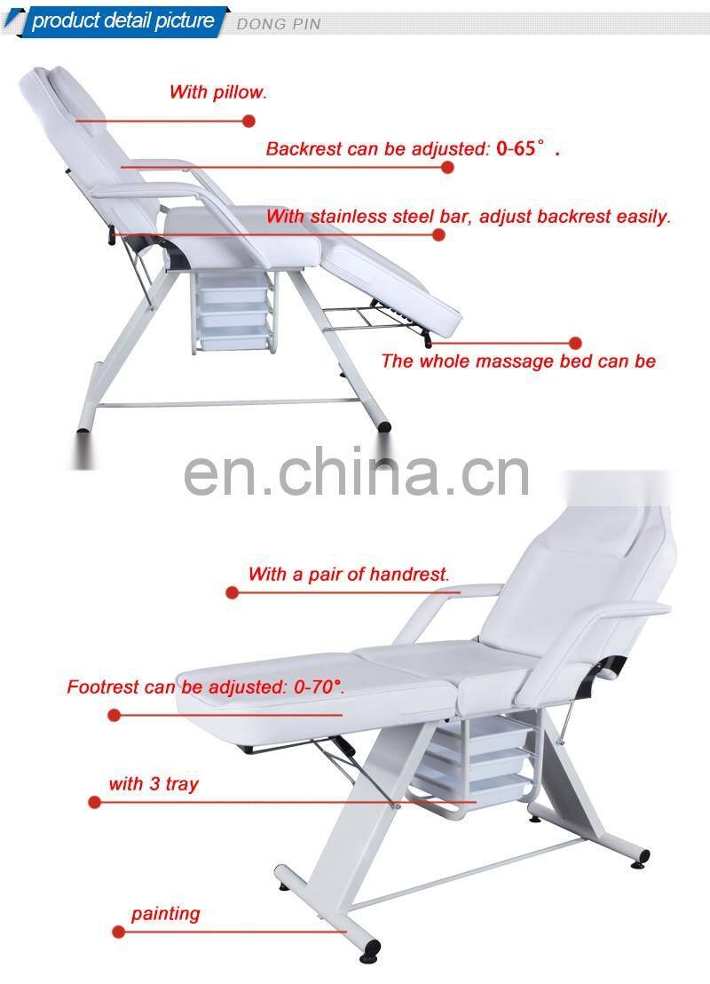 backrest adjustable portable massage chair facial bed massage table with drawers