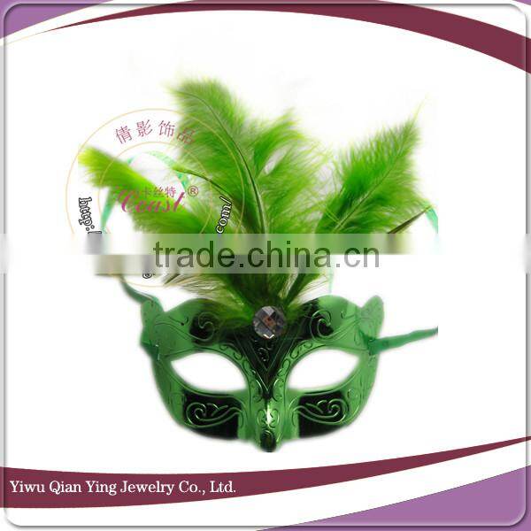 cheap beauty party mask christmas theme party mask with feather