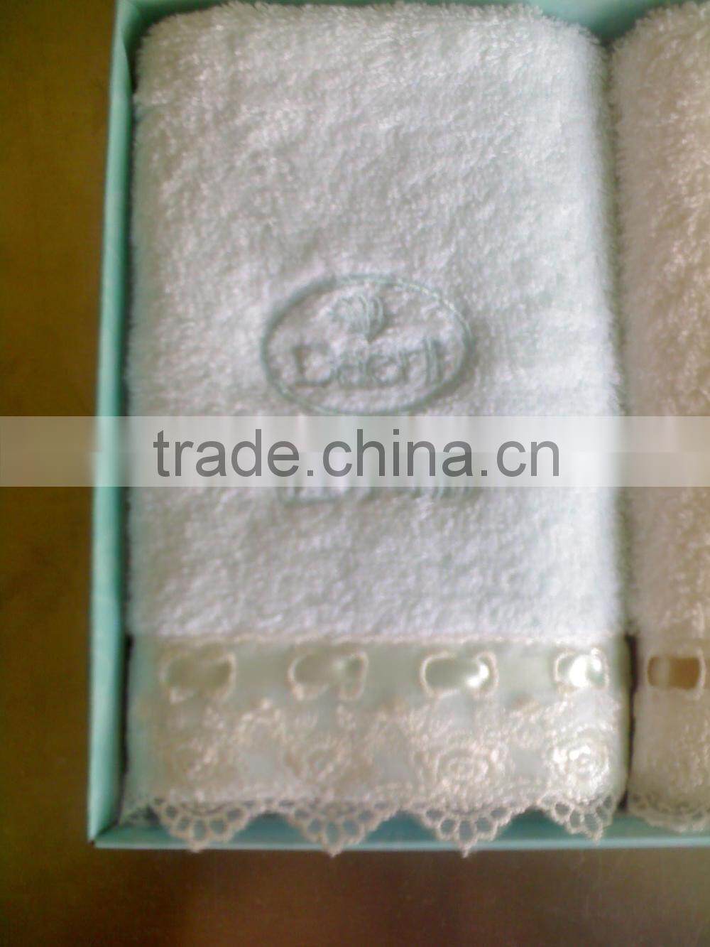 embroidery /lace/ gift /custom made gift box /gift towel