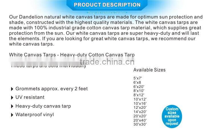 heavy duty anti-static rot resistant canvas tarpaulin