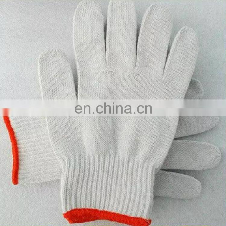 China working gloves dotted cotton knitted glove white
