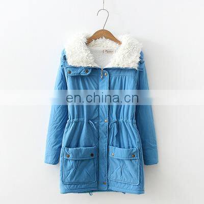 Wholesale custom Brand Women's Winter Outerwear Cotton-padded Medium-long Jacket Camperas Ladies Women Thick Winter Coat