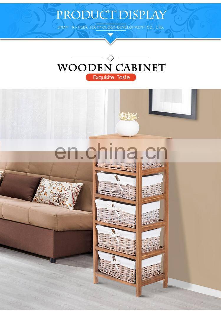 natural colour solid wooden furniture cabinet with many drawers