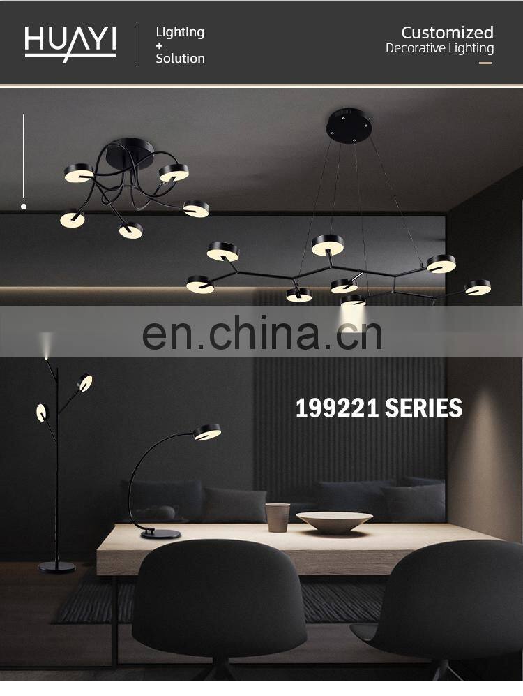 HUAYI New Model Modern Style Living Room Decoration Acrylic Iron LED Pendant Light