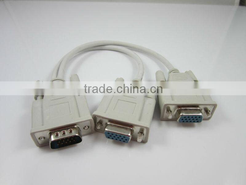 Y Splitter Cable VGA/SVGA 1 computer to 2 Monitors cables