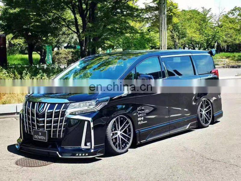 Runde New Arrival Resin Material For Toyota Alphard Upgrade Rowen Style Body Kit Front Lip Rear Lip Rear Bumper Side Skirt