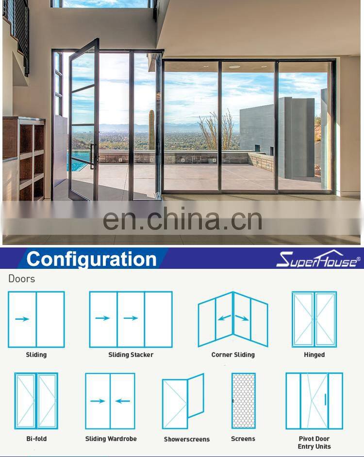 Superhouse Cheap French Doors Soundproof Aluminium French Patio Doors Double Glazed Colonial Style