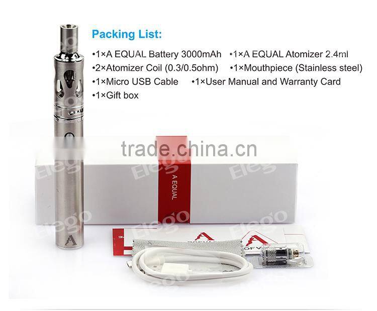 2015 Newest vape mod!100% Original Rofvape A Equal Kit 3000mah 0.3/0.5ohm VS eGo one mini Rofvape A Equal kit factory price