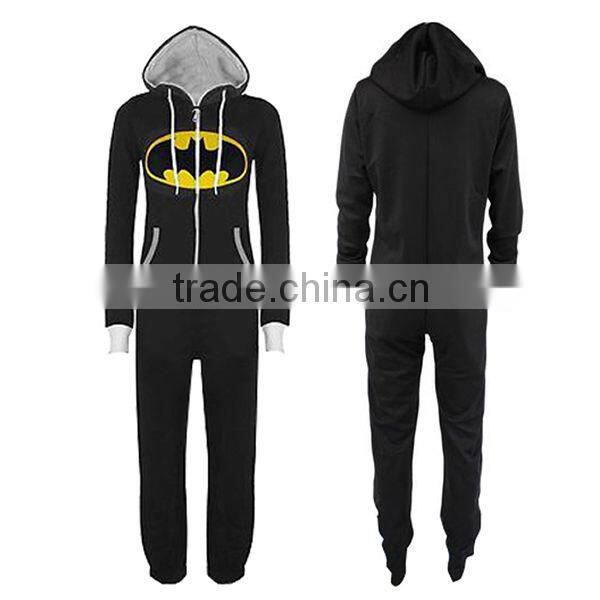 Adult Women Men Hooded Zip Jumpsuit Onesie Sleepwear Pajamas New