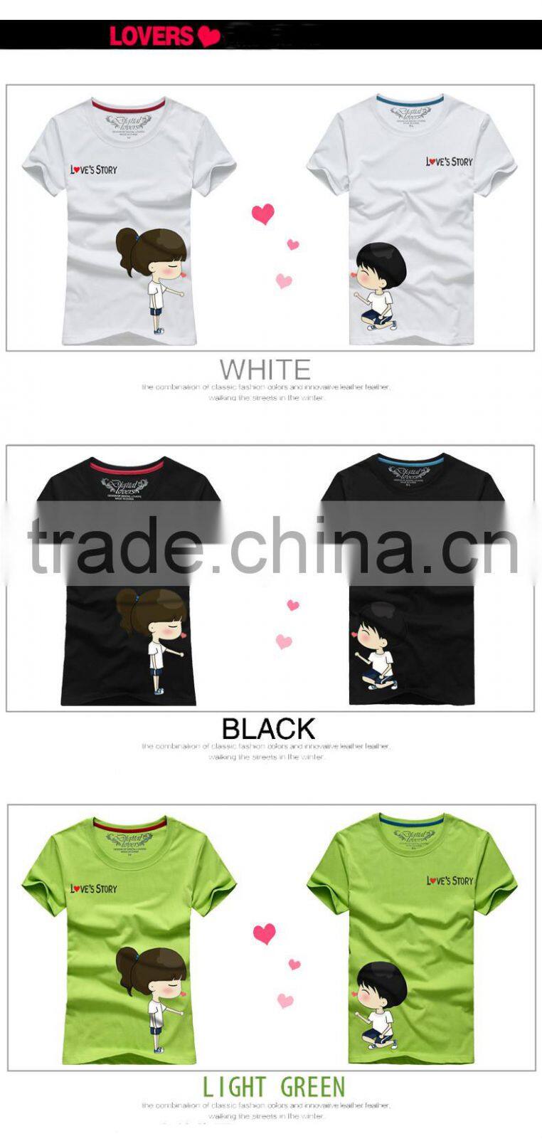 2015 the new design Cute Couple Shirt Design / Dri Fit Shirts Wholesale / Chinese Clothing Manufacturers