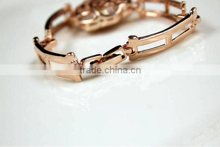2016 Latest Fashion Women Lady Beautiful Flower Bracelet Rose Gold Jewelry