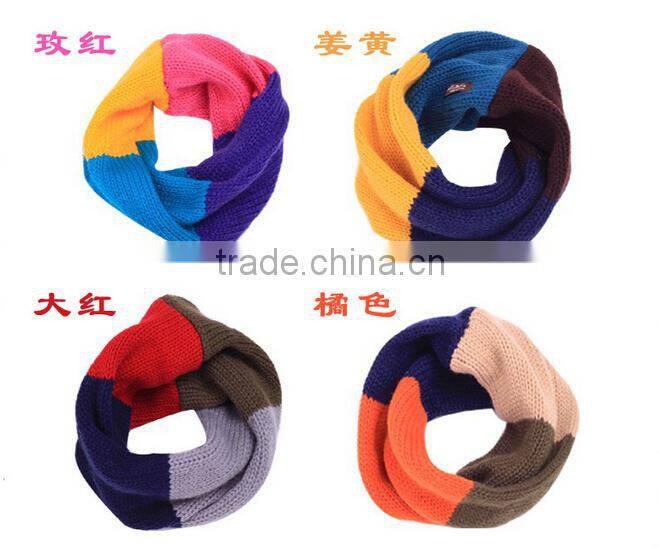 Korea Fashion Colorful Circle Loop Girl Winter Knitted Scarf