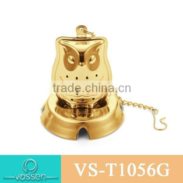 Silver plating owl shaped tea infuser