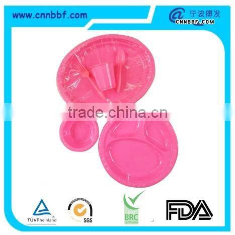 Solid Color Disposable Plastic Tableware For Wedding